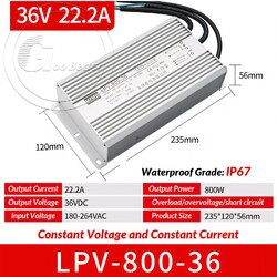 DC 12V-48V LED Trafo Transformator Netzteil Wasserdicht IP67 LED Strip 25W-1000W
