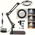 72 LED Lupenleuchte 8X Dioptrien Arbeitsleuchte Lupenlampe Lupe mit Clip&Basis