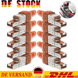 10x Netzwerkstecker CAT 7 Werkzeuglos RJ45 Netzwerk Metall Stecker Verlegekabel