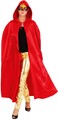 Satin Umhang mit Kapuze rot OneSize Cape Damen fasching Halloween glänzend Neu