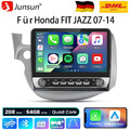 64G Für Honda FIT JAZZ 07-14 Android 13 CARPLAY Autoradio GPS Navi FM DAB+ WIFI 