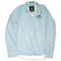 Camp David Regular Fit Herren Hemd langarm Gr. M Blau bestickt sportlich TOP.