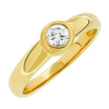 Damenring aus Gold Goldring Ring mit Zirkonia-Steine Solitär-Ring Verlobungsring