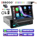DAB+ Carplay 4+64G Android 14 Autoradio 1 DIN 7" Flip Out GPS NAV FM/AM/RDS Cam