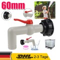 IBC Tank Adapter Zubehör Container Auslaufhahn Wassertank Kugelauslaufhahn NEU