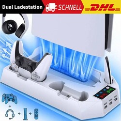 Für PS5 Controller Dual Ladestation mit Lüfter Vertikaler Standfuß PlayStation 5