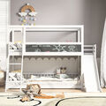 Spielbett Hochbett Kinderbett Kinder Doppelstockbett mit Rutsche 90x200cm 2024
