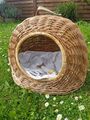 Katzenkorb Korbgeflecht Korbhöhle Weidekorb Katzenbett Nest Naturmaterial Rattan