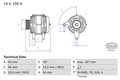 Lichtmaschine BOSCH 150A -  0 986 049 071