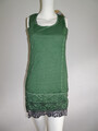Tunika Kleid Shirt Spitze Tredy Gr. 38 Stretch Grün Neu