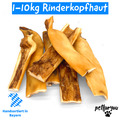 Rinderkopfhaut Hundefutter Kauartikel 1-10kg Kausnack wie Rinderohren | Leckerli