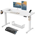 VFU Höhenverstellbarer Schreibtisch 140 x 60 cm mit USB-C Ladeanschluss, Schr...