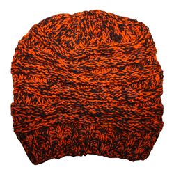 Wollmütze orange braun warme Strickmütze