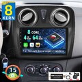 DAB+ 4+64GB Android 15 CarPlay Autoradio Für Renault Dacia Logan 2 Sandero 14-17