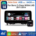 DAB+ Android 14 Carplay Autoradio 10,25" BT5.0 Für Mercedes C-Klasse W204 NTG4.0