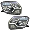 Scheinwerfer Set für Dacia Duster H79 ab 10/13- FRL TFL H1 H7 Halogen Schwarz