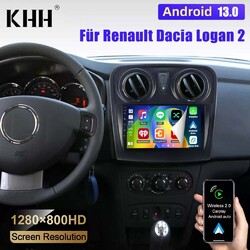 Für Renault Dacia Logan 2 Android 13.0 Carplay Autoradio BT GPS Navi DAB+ 2+64GB