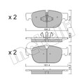 1x ORIGINAL® Metelli 22-1120-0 Bremsbelagsatz, Scheibenbremse Vorne, exkl.