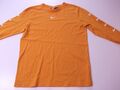 Nike T-Shirt Herren Größe Large orange Swoosh Logo Rundhalsausschnitt Langarm