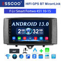Autoradio BT GPS DAB+ Navi WIFI Für Smart Fortwo 451 10-15 Android12 Carplay RDS