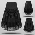 Übergröße Damen Gothic Punk Midirock Spitze Rüschen Partyrock A-Linie Röcke .*
