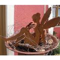 Elfen Figur Garten 25 cm mit Feenflügel Gartendeko Rost Metall Deko Feengarten 