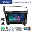 DAB 4+64G Android14 Apple Carplay Autoradio GPS NAVI DSP Für VW Golf VII MK7 Kam