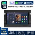 Android 14 CarPlay Autoradio GPS Nav SWC DAB+ Für VW Polo 9N Golf 4 Passat B5 T5