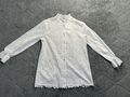 Lungo L'Arno weißes Baumwollhemd Bluse Stickerei englisch langärmelig M/10
