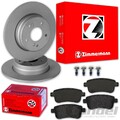 Zimmermann BREMSSCHEIBEN 260mm + BELÄGE HINTEN passend für RENAULT CLIO 5 V