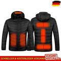 Elektrisch beheizte Kapuzenjacke, 9 Bereiche, USB, winddicht, warm, Herren-Therm