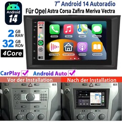 Android 14 Apple Carplay Autoradio GPS NAVI Für Opel Astra Corsa Meriva Vectra