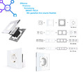 Touch Lichtschalter Steckdosen, Module Schuko, Wechselschalter, WiFi, USB Weiß