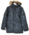 Solid Herren Jacke Mantel Parka Kapuze Navy Blau Gr. M