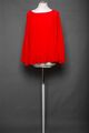 180 B300 MINIMUM Damen Bluse Gr. 38 PLISSEE uni rot weiter Langarm Plisseebluse