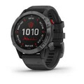 Garmin Fenix 6 Pro Solar 47mm GPS Smartwatch Schiefergrau mit schwarzen Armbändern