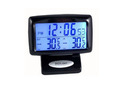 Mini Auto Digital Uhr LCD Thermometer KFZ Temperatur Wecker Außen und Innen DE^