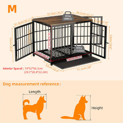 Hundekäfig Hundebox Haustierkäfig Drahtkäfig Hundehütte Transportbox mit 3 Türen