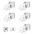 5x Netzwerkdose Cat.6A 2-Port RJ45 geschirmt weiß Kombidose Aufputz + Unterputz