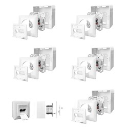 5x Netzwerkdose Cat.6A 2-Port RJ45 geschirmt weiß Kombidose Aufputz + UnterputzUAE DESIGNFÄHIG kompatibel zu allen Schalterprogrammen