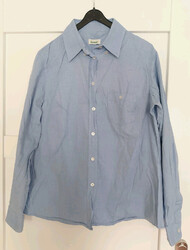 Damen Tunika Bluse Gr. 40/42 von hessnatur 🌳Biobaumwolle langarm blaumeliert 🩵
