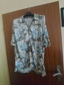 Damen T-Shirt,  Gr.46, Rabe, oliv/hellblau/weiß
