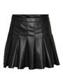 Noisy May Kurzer Rock Damen NMPAULO HW PLEATED PU MINI SKIRT NOOS schwarz