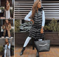 DSTREET Steppweste Lange Weste Bodywarmer Kapuze Mit Fell Wärmeweste Damen 38-46