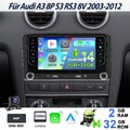 Für Audi A3 S3 RS3 8P 8V 9" DAB Carplay Android 14.0 Autoradio GPS SWC Navi +KAM