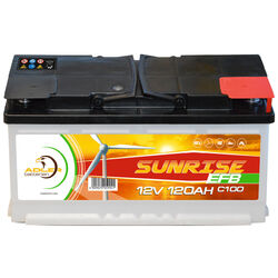 Versorgungsbatterie 12V 120Ah Sunrise EFB Solarbatterie Wohnmobil Bootsbatterie