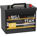 Asia Autobatterie 77Ah 12V 660A/EN Asia Batterie Pluspol Rechts statt 70Ah 80Ah