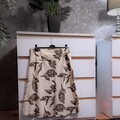 Schöner Rock aus Leinen, Gr. 46, Rock, Beige/Natur, mit braunem Print Design