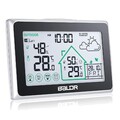 Funk-Wetterstation mit Außensensor Digital Thermometer Hygrometer Wettervorhe...