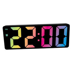 Große LED Wecker Digital Alarm Wecker Funk Temperatur Schlummerfunktion Tischuhr